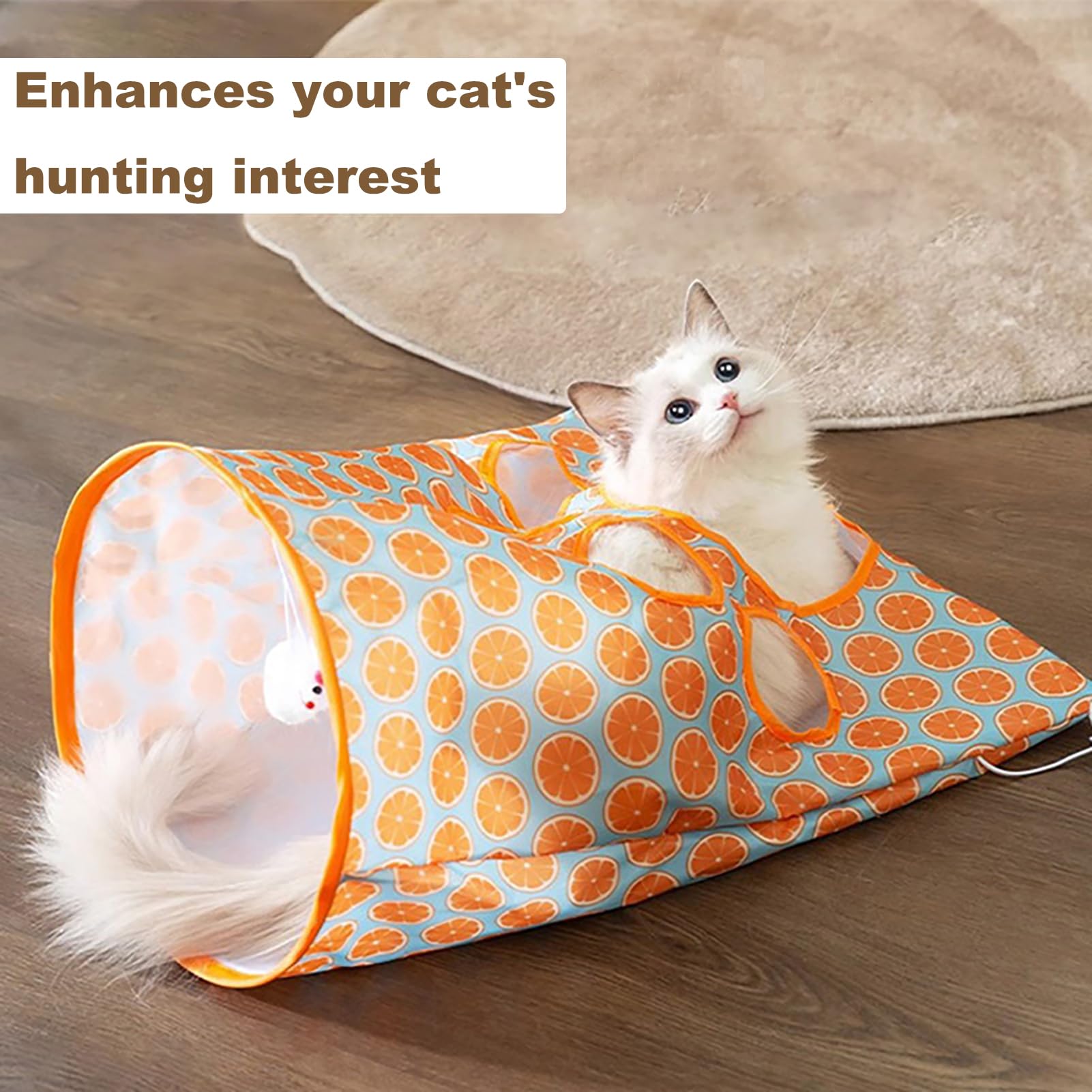 LIFTATAPA tunnel-chat papier-crissant intérieur : son attractif pour stimuler l attention