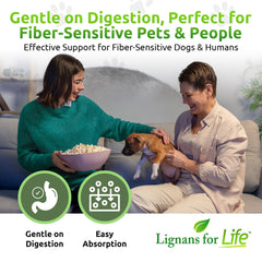 Lignans For Life : capsules favorisant l’équilibre digestif chez les chiens.