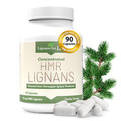 Lignans For Life : capsules 10 mg dans une bouteille 90 pour chien, soutien hormonal potentiel.