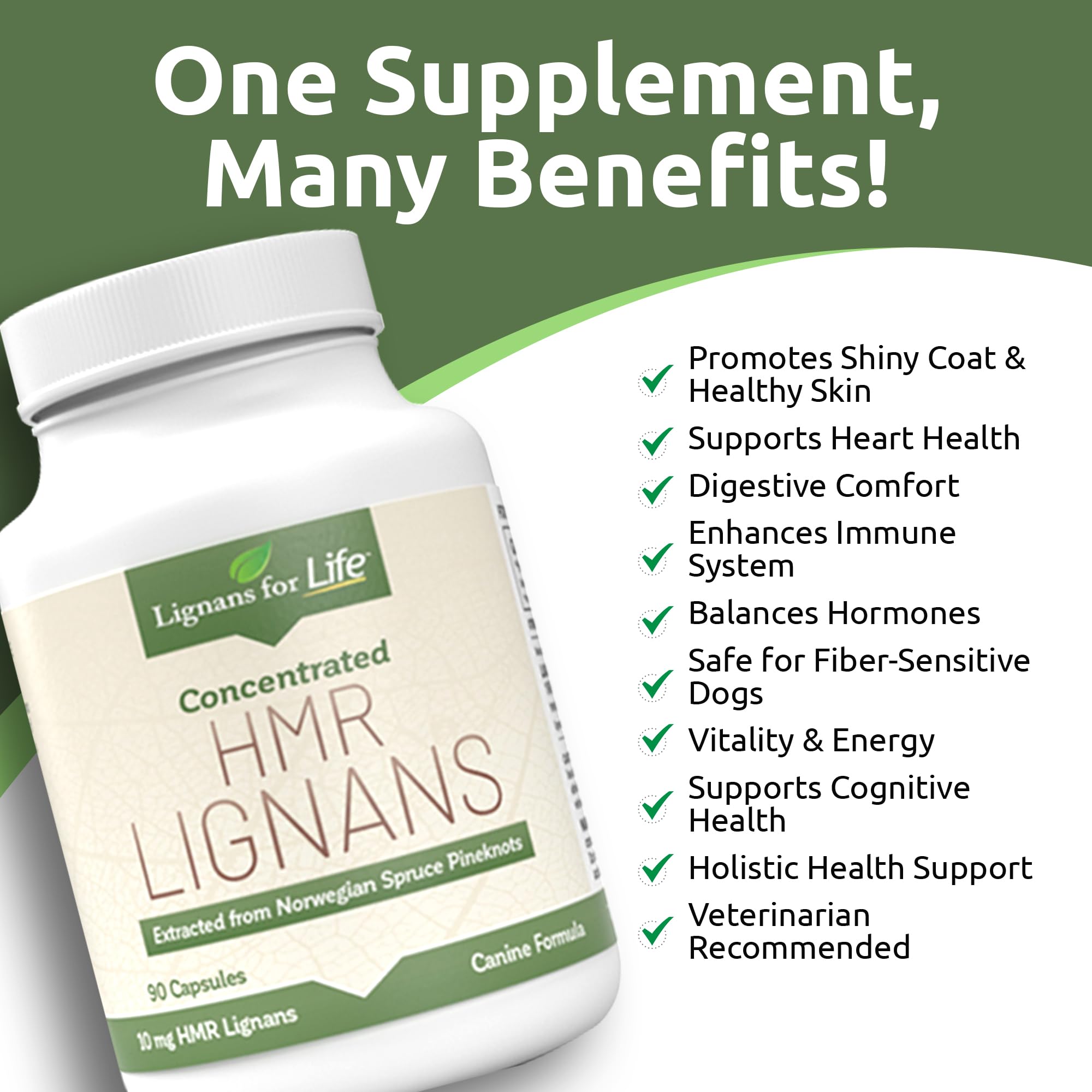 Lignans For Life : capsules 10 mg, convient pour chiens sensibles aux fibres.