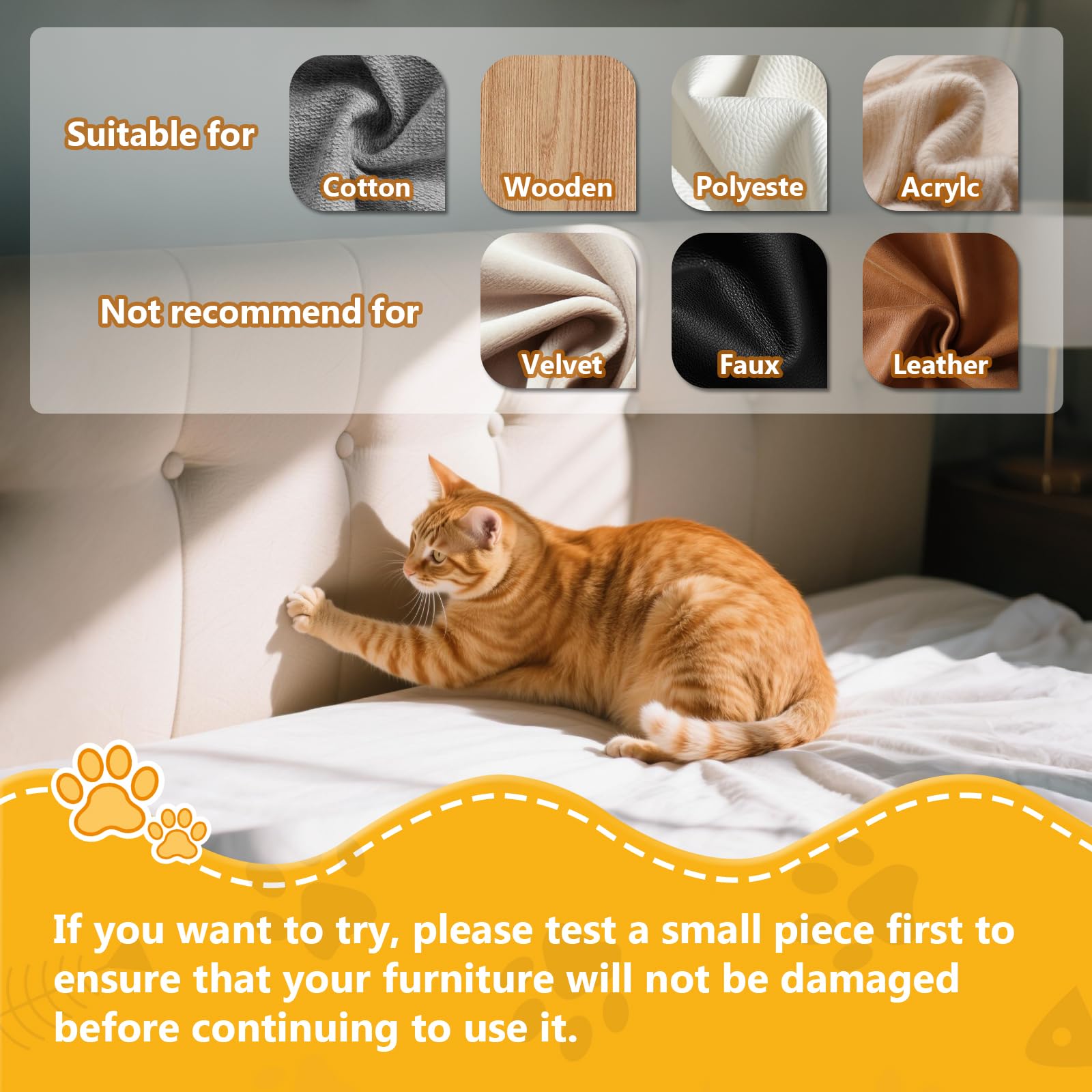 Convient aux surfaces en coton et tissu, protection du mobilier.