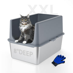 LIHONG bac-litiere-acier-couvercle-xl : espace généreux pour grands chats.
