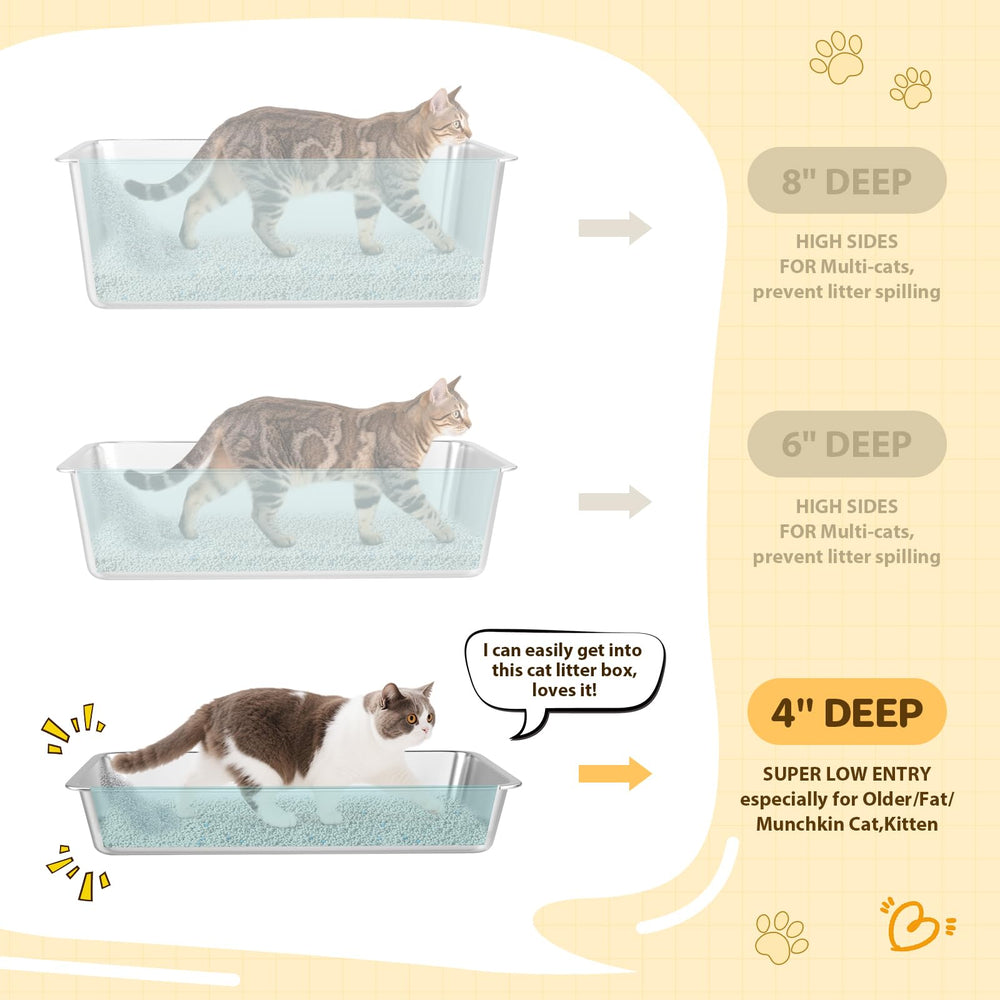 LIHONG litière chat inox robuste et compacte, idéale pour petits espaces