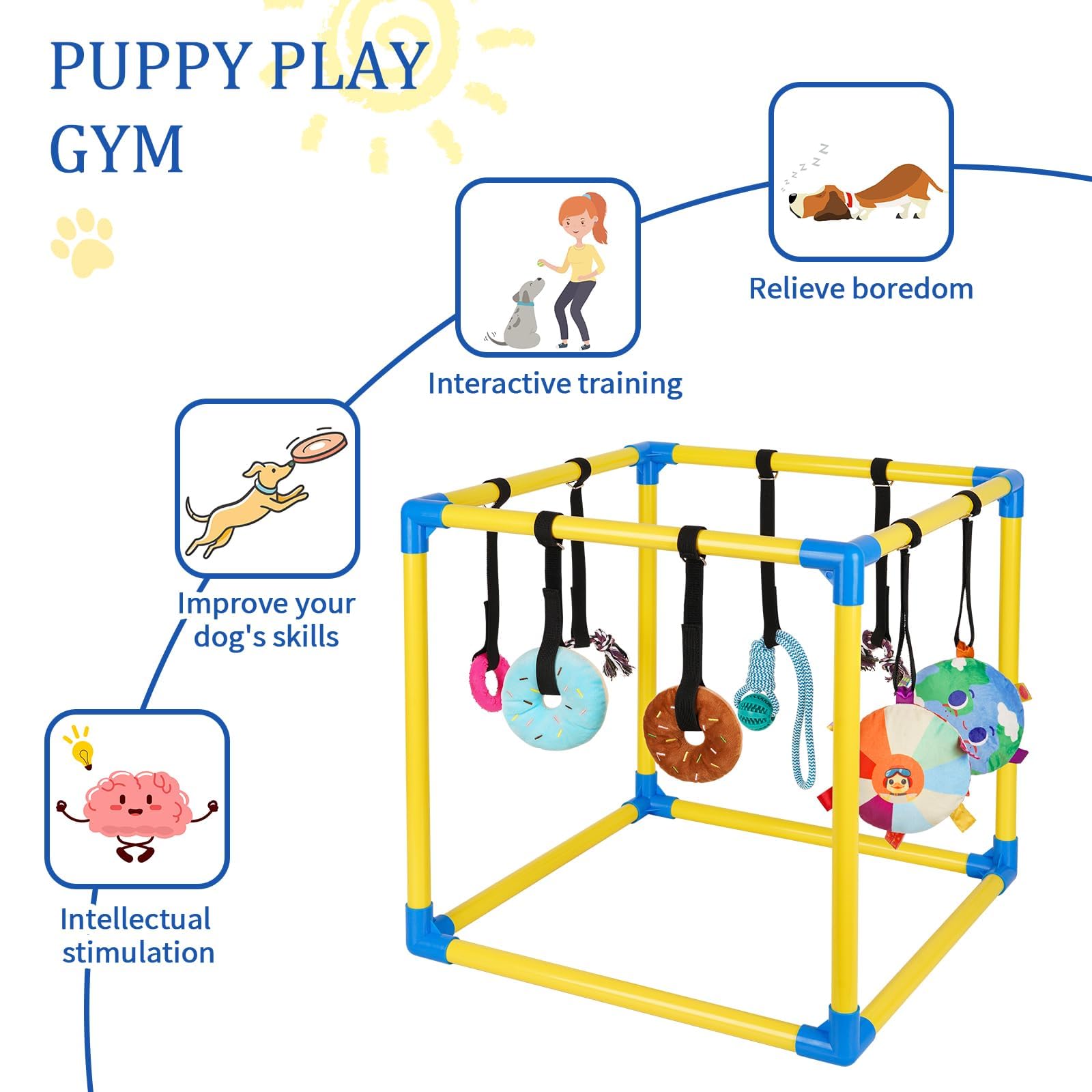 Liitrton gym pour chiots, dimensions 19,5 x 19,5 x 19,5 pouces.