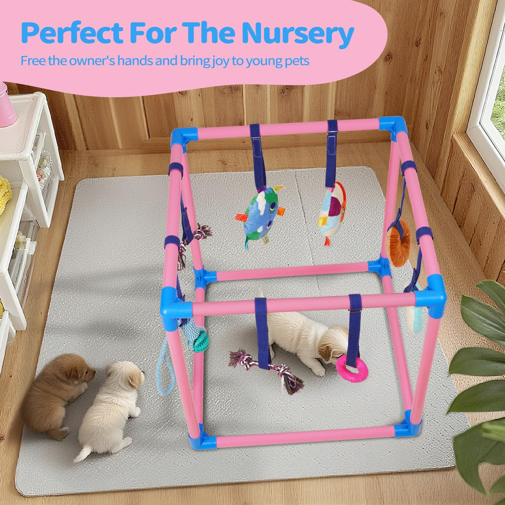 Sangle élastique ajustable pour adapter la hauteur des jouets.