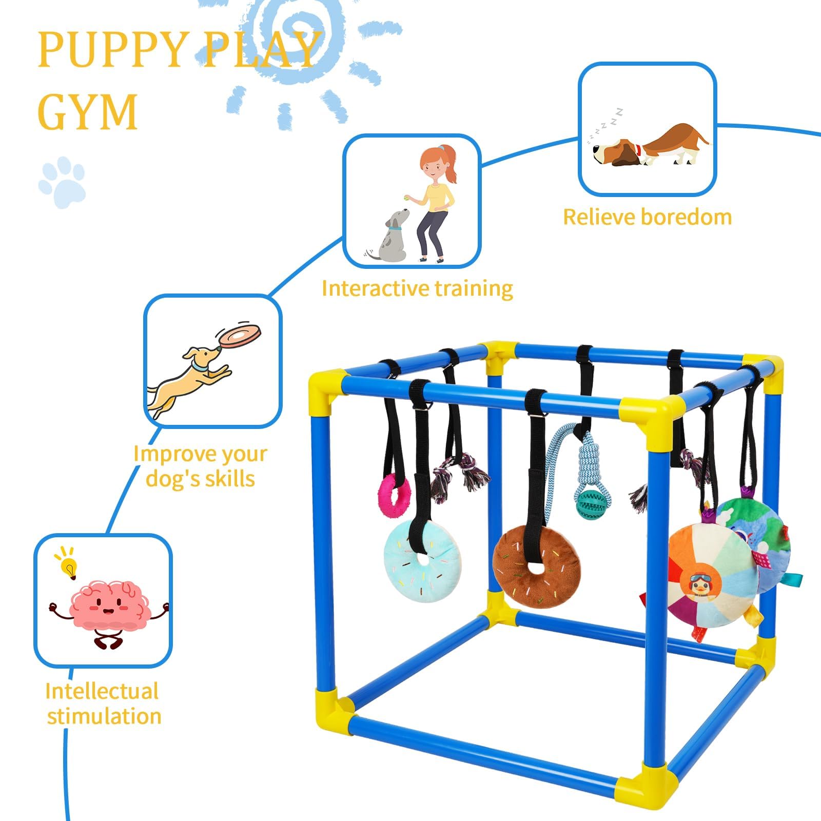 Liitrton Puppy Play Gym favorise l'interaction ludique et apaise l’anxiété de séparation