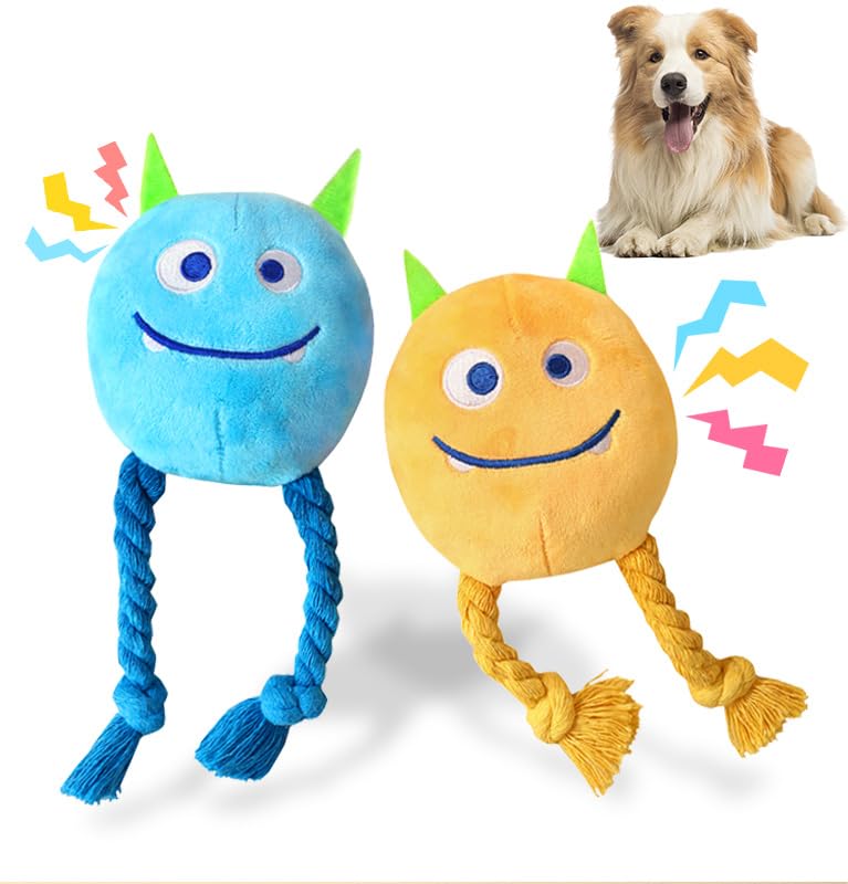 Jouets lilfrd pour petites races, duo coloré avec visages monstres attirant l'attention.