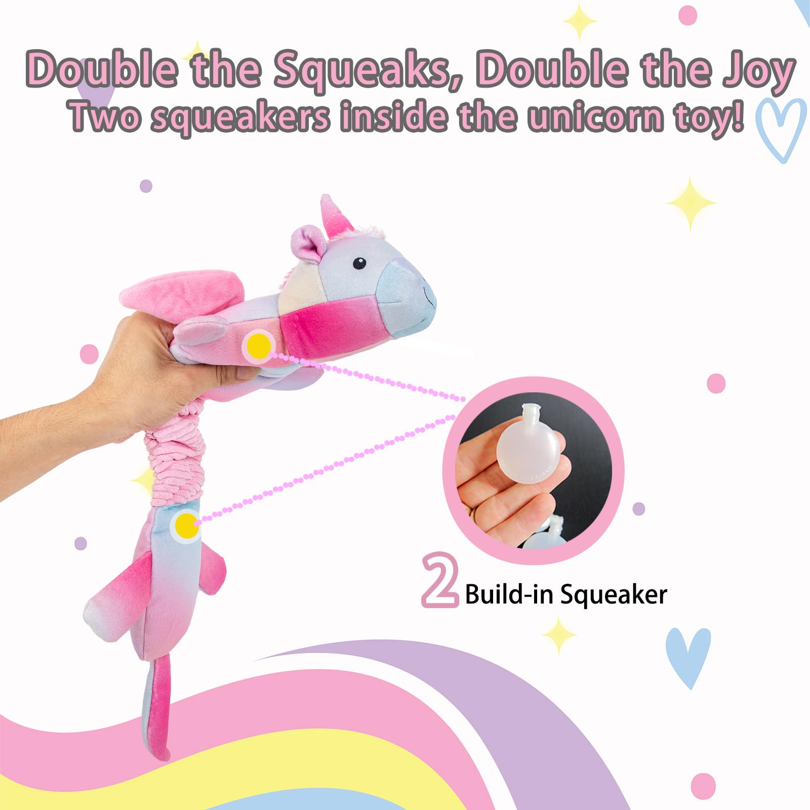 Jouet licorne lilfrd pour tir à la corde, jeu interactif pour chiens.