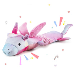 Jouet licorne lilfrd avec siffleurs doubles, stimulation auditive pour chien.