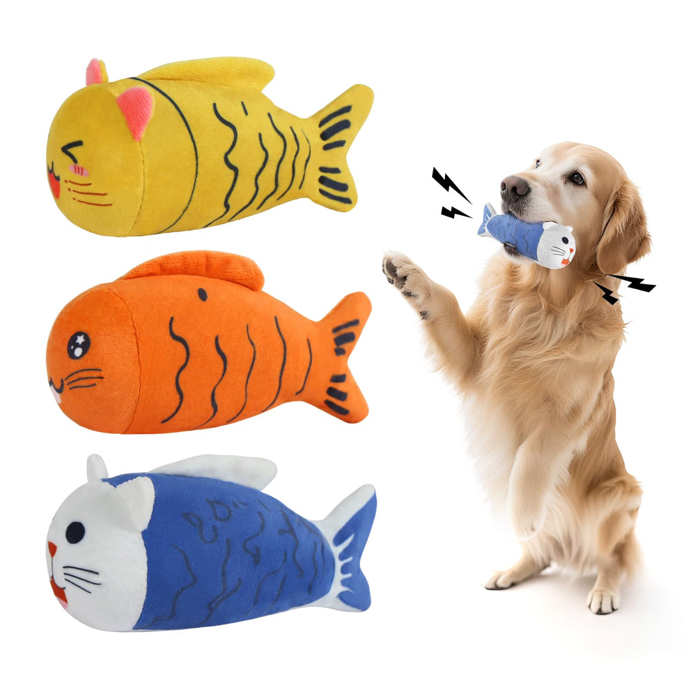 Jouet lilfrd poisson squeaky pour petit chien, stimulation mentale et plaisir.