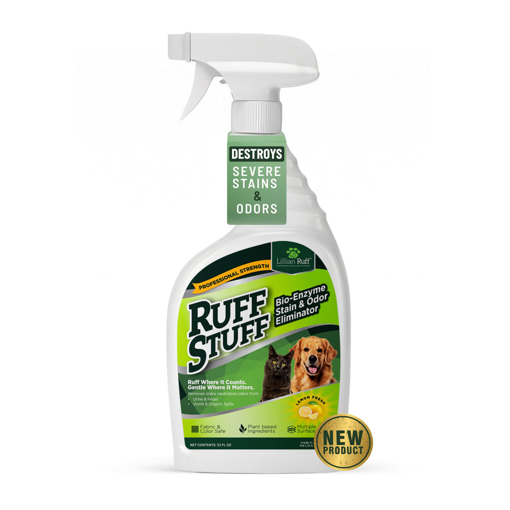 Ruff Stuff de Lillian Ruff, bouteille spray prête à l’emploi pour taches et odeurs.