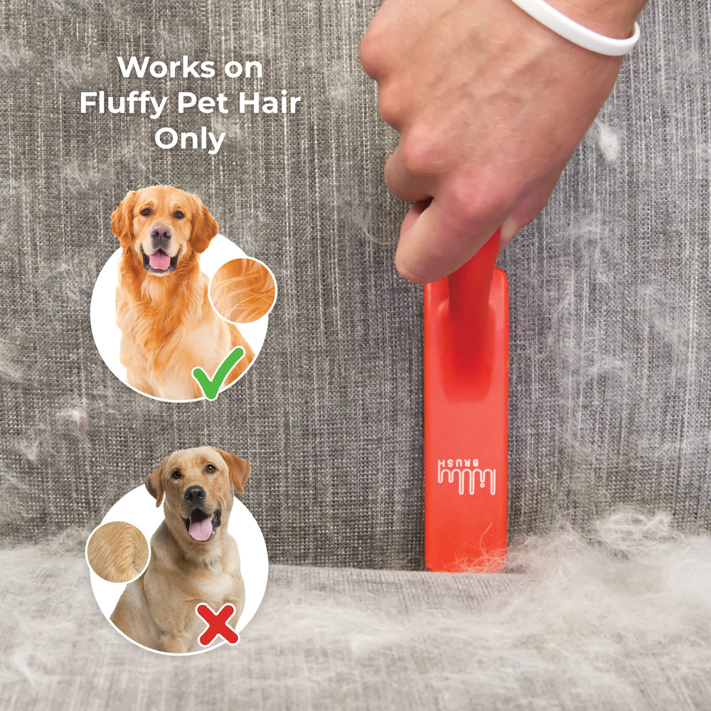 Lilly Brush retire les poils longs des tissus sans endommager le textile.