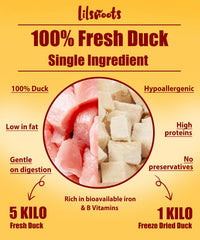 Canard lyophilise LILSNOOTS sans additifs, friandise sûre