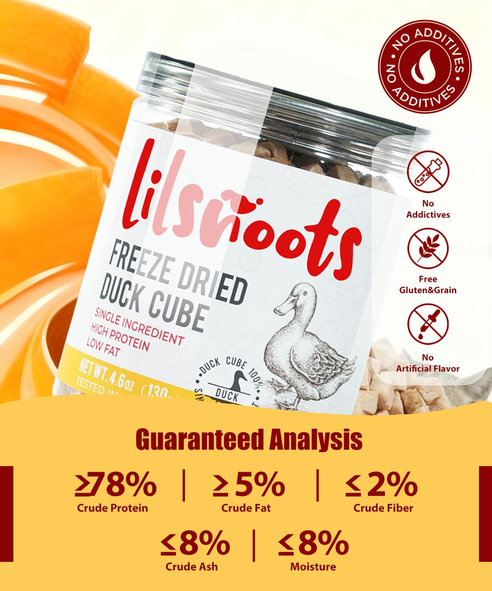Cube canard LILSNOOTS pour saupoudrer sur croquettes et varier les repas