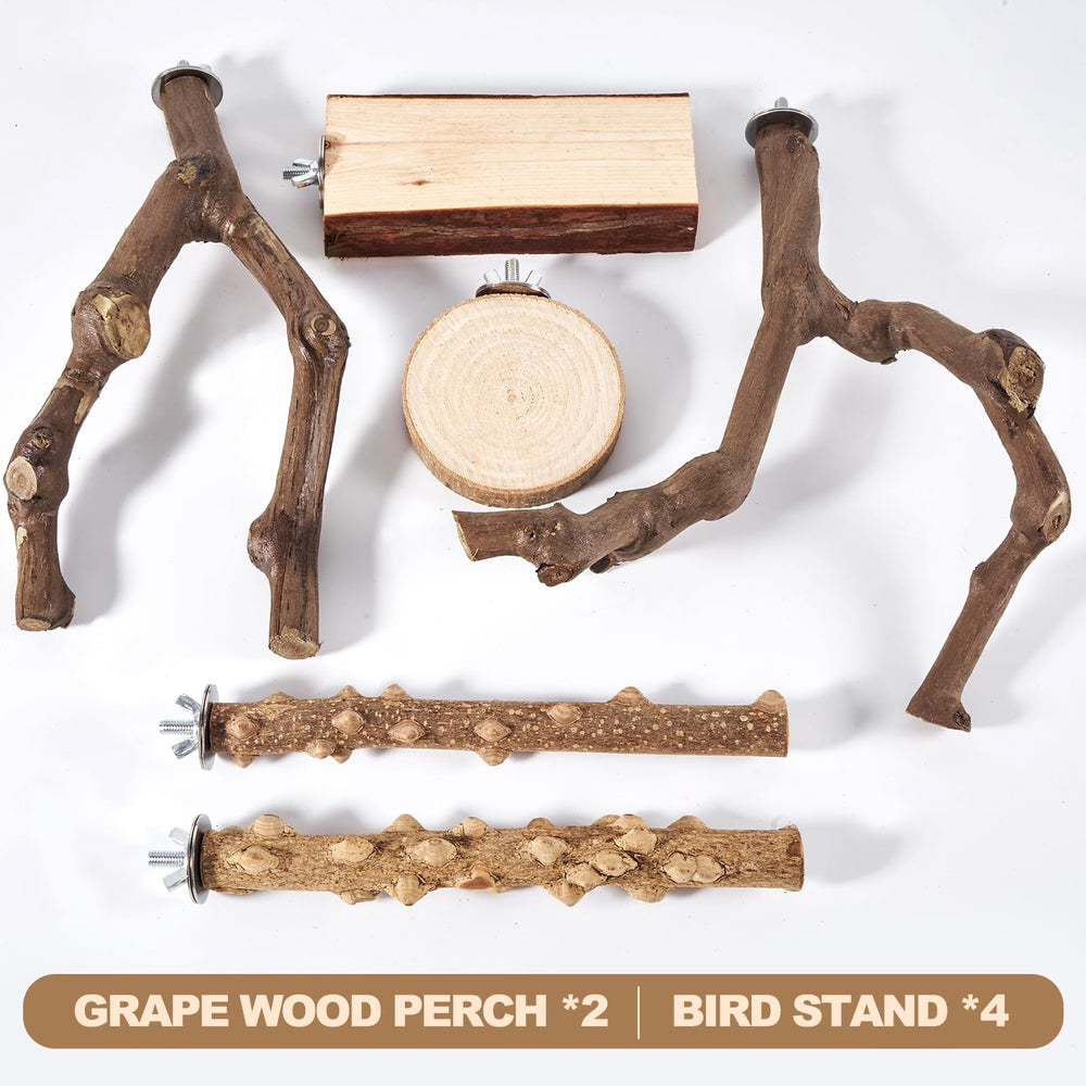 LIMIO ensemble d'accessoires oiseaux propose des perchoirs variés pour enrichissement quotidien