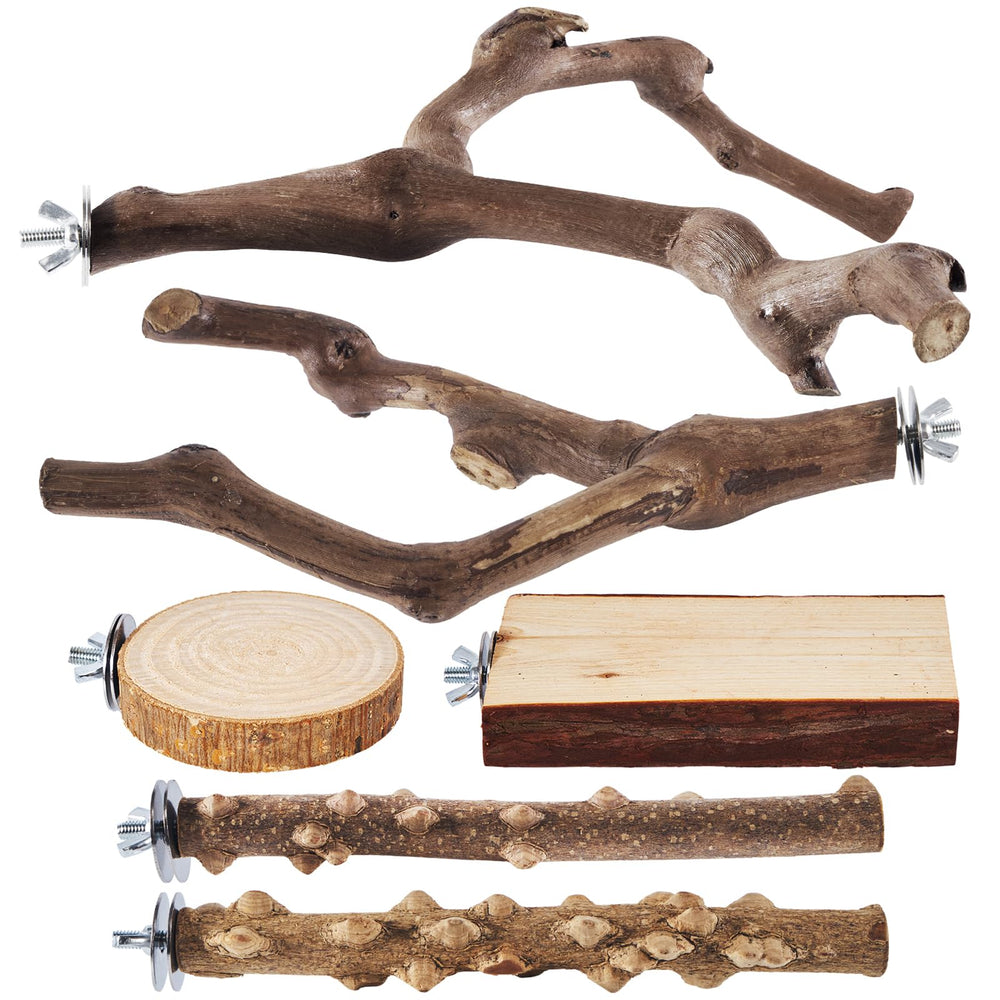 LIMIO perche en bois naturel avec bâtons de raisin pour stimulation des pattes