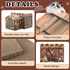 Lineshading: cabane à thème ouest pour chat, design charmant.