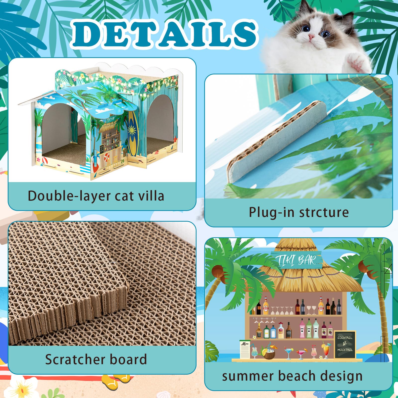 Lineshading – griffoir carton pour chat, activité naturelle et divertissante.
