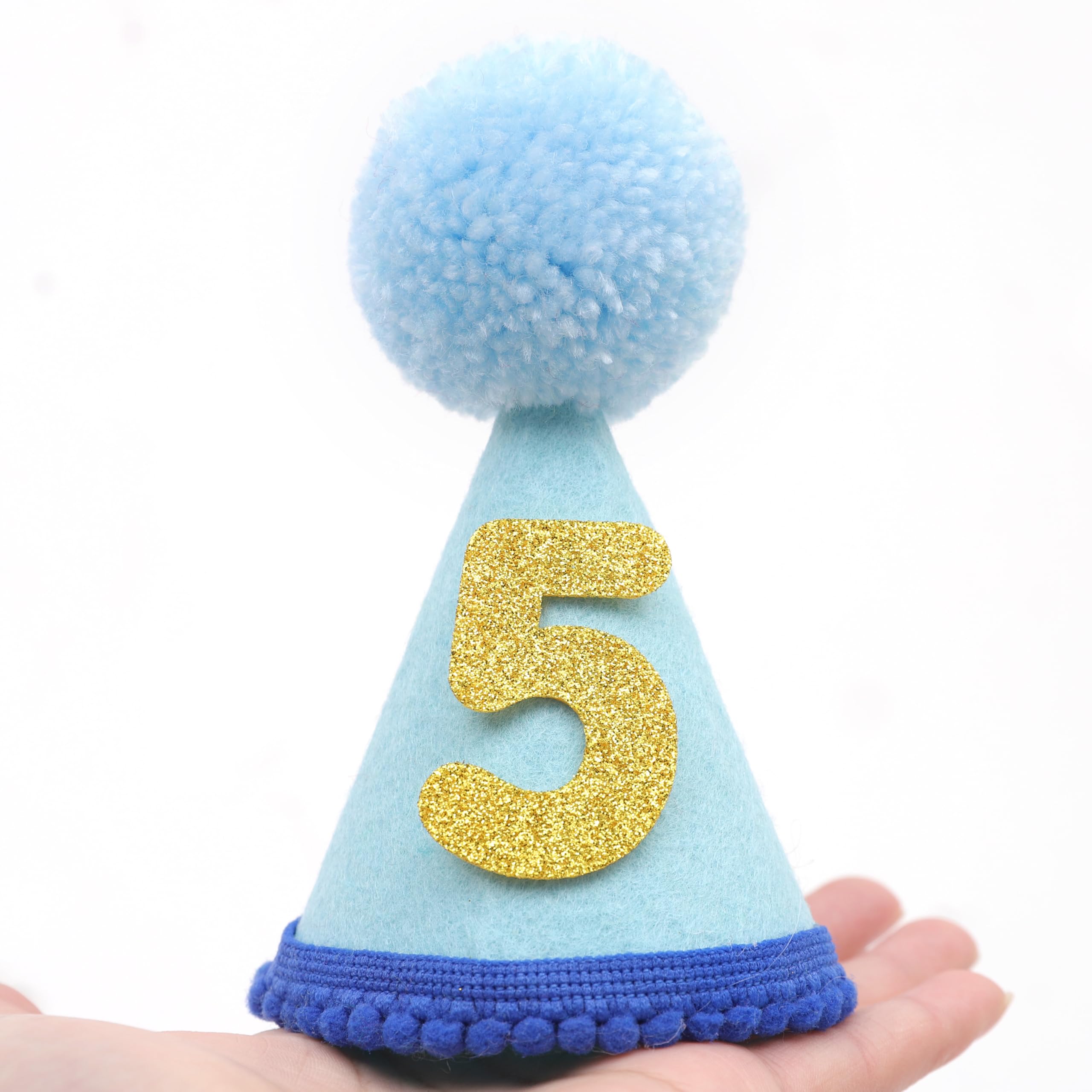 LINGANA chapeau anniversaire animaux bleu – matières douces et durables pour une utilisation répétée.