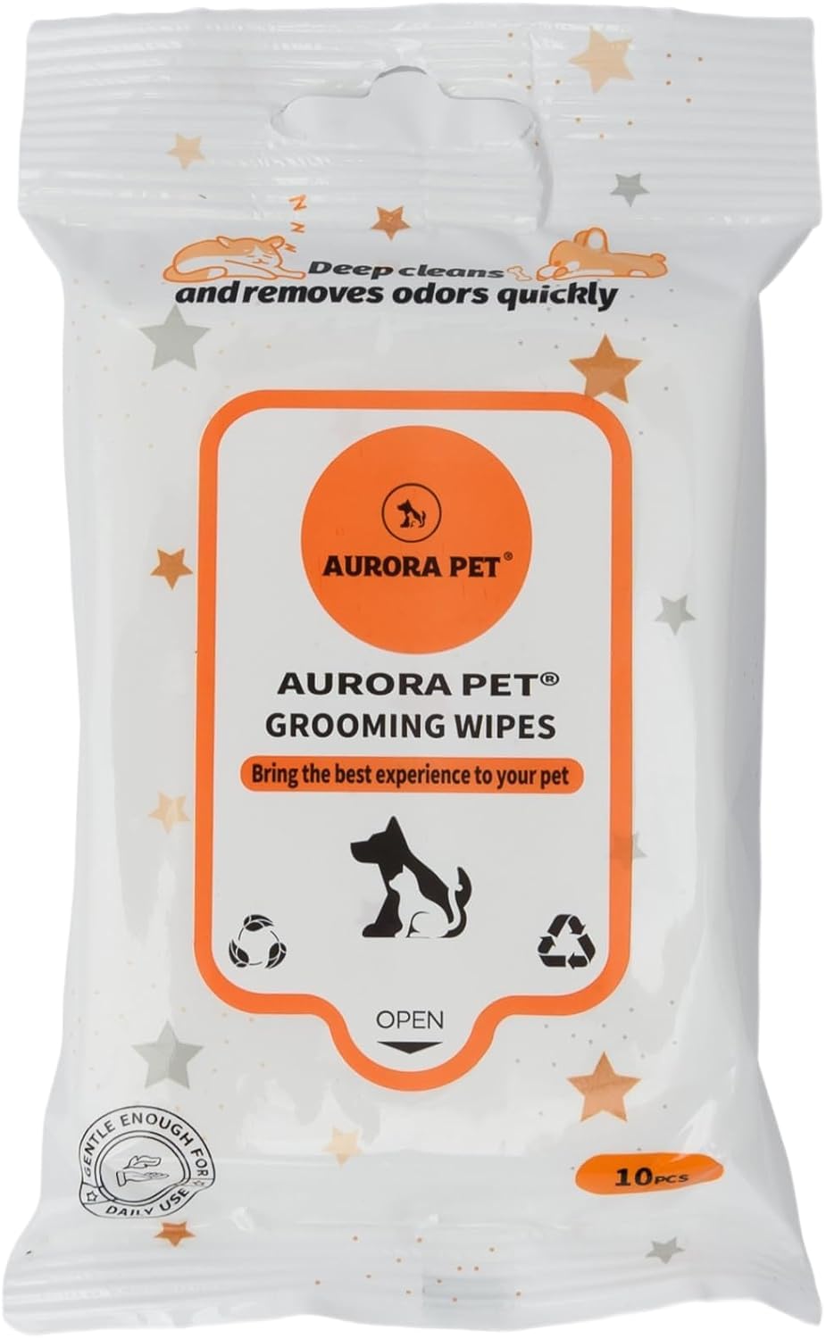 Lingettes de soin Aurora Pet pour le nettoyage rapide du pelage.