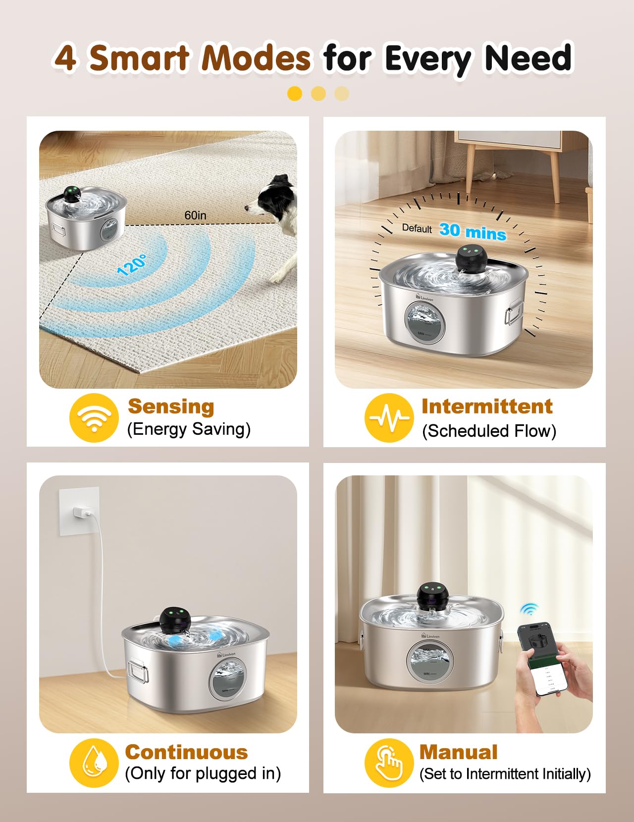 Linvivon moteur-silencieux assure un fonctionnement discret pour le foyer.