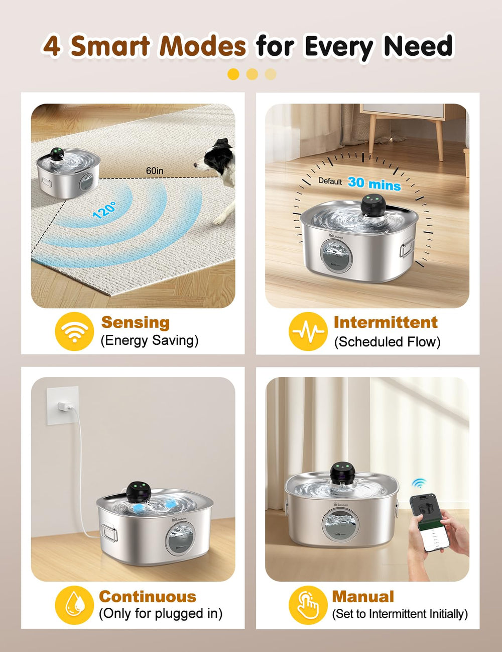 Linvivon moteur-silencieux assure un fonctionnement discret pour le foyer.
