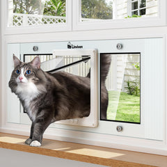 Linvivon porte-chat fenetre 31-36 pouces: ouverture ajustable pour votre chat
