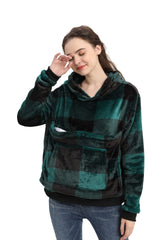 LINYUCHEN hoodie poche-chat verte, proximité chaleureuse pour petit animal