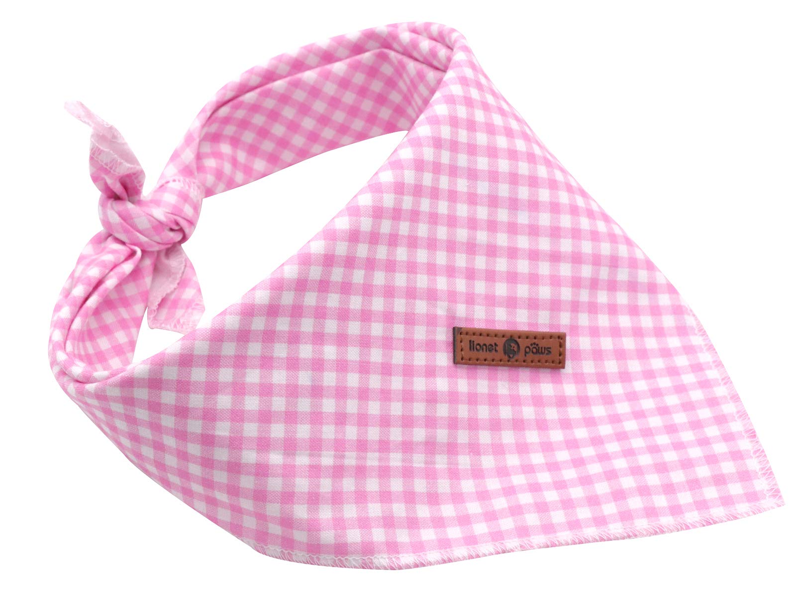 Bandana Lionet Paws rose à motif unique, parfait pour sorties et photos canines.