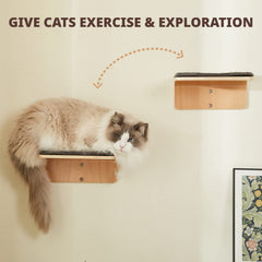 LIORCE perchoir mural pour chat avec tapis griffage, surface stable.