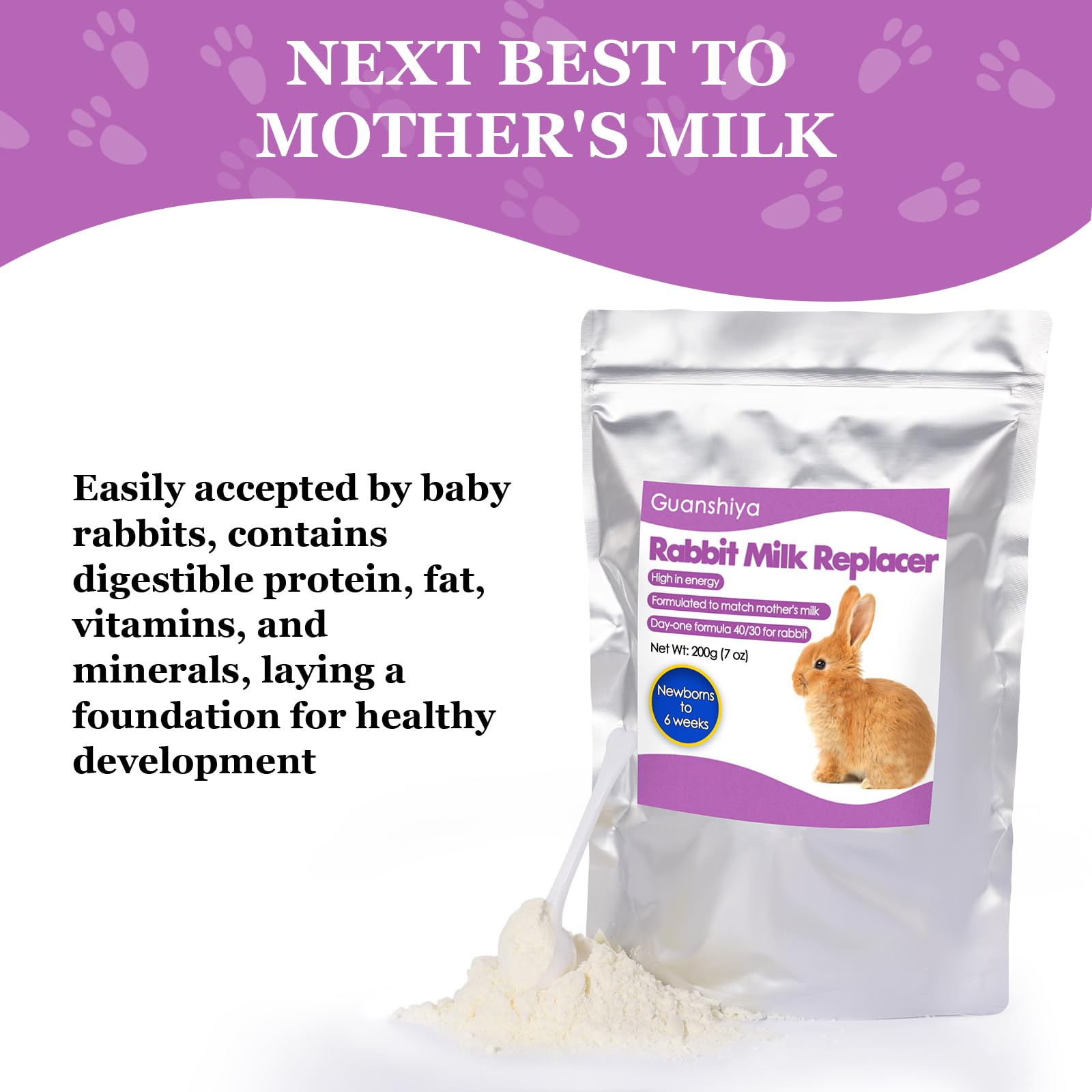 Liovsiso kit nourrissage lapin orphelin, préparation facile et alimentation adaptée