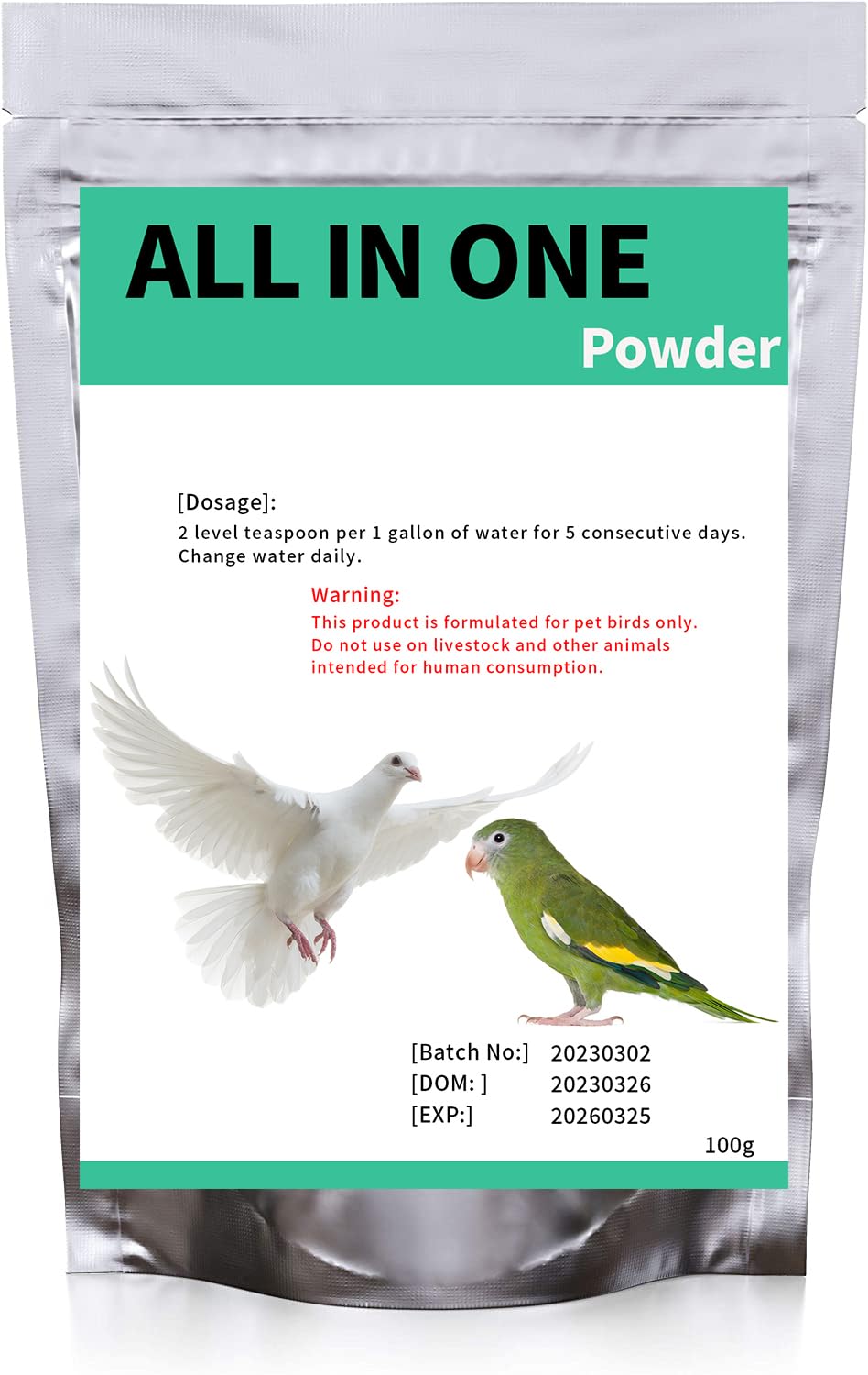 Poudre Liovsiso dans l eau potable, soutien possible du bien être des oiseaux.