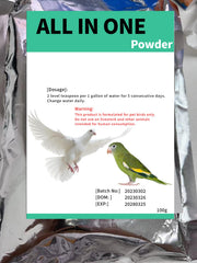Poudre Liovsiso polyvalente pour pigeons, améliore le bien-être général des oiseaux.