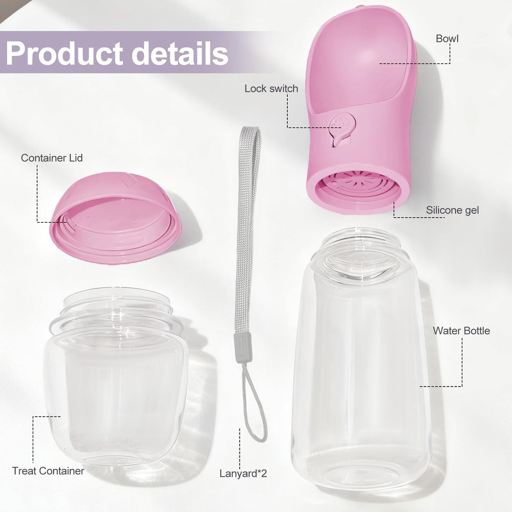 Bouteille Lip hier eau et nourriture chien-chat, solution tout-en-un pour voyage.