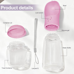 Bouteille Lip hier eau et nourriture chien-chat, solution tout-en-un pour voyage.