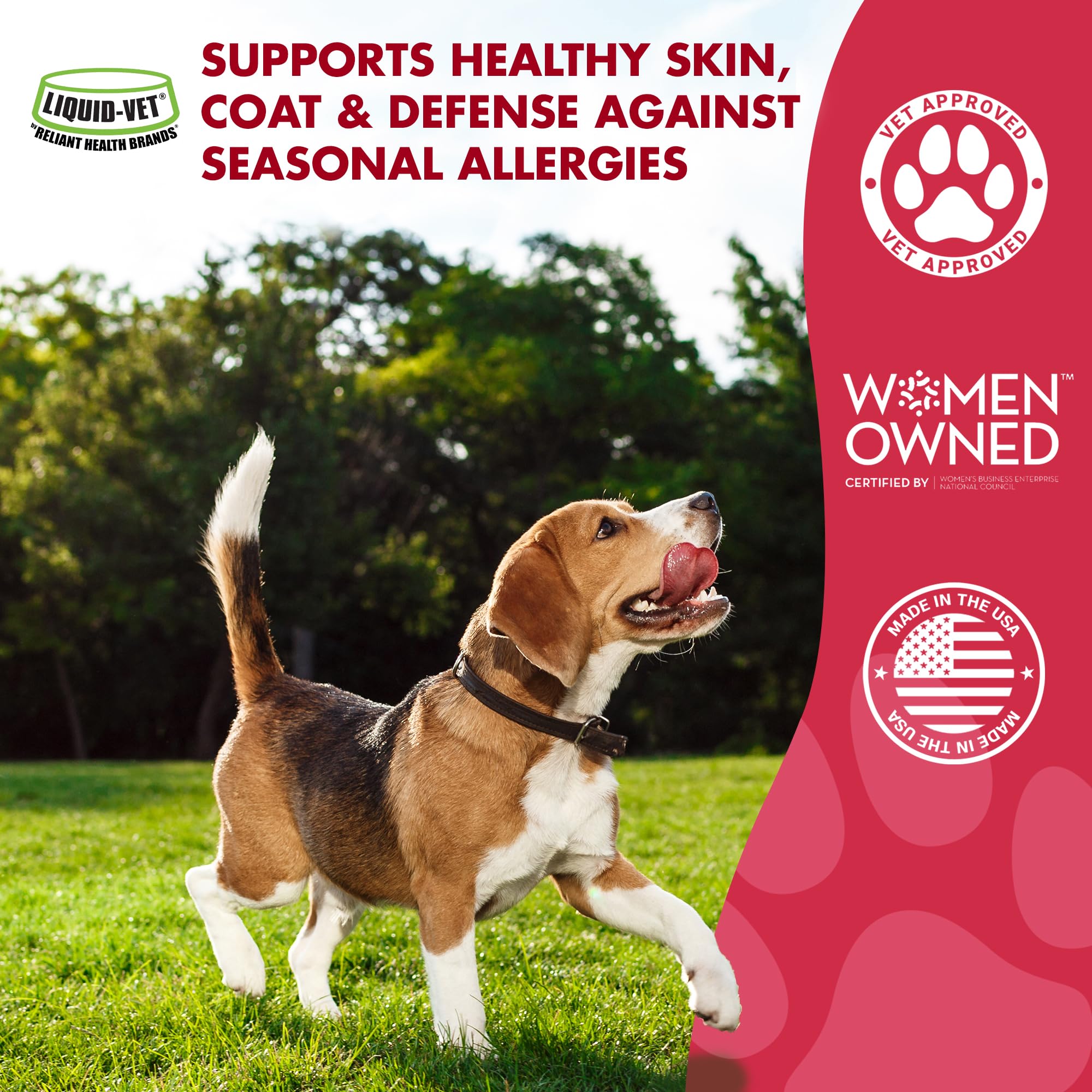 LIQUID-VET K9 Itch & Allergy, pompe sans désordre pour dosage facile.