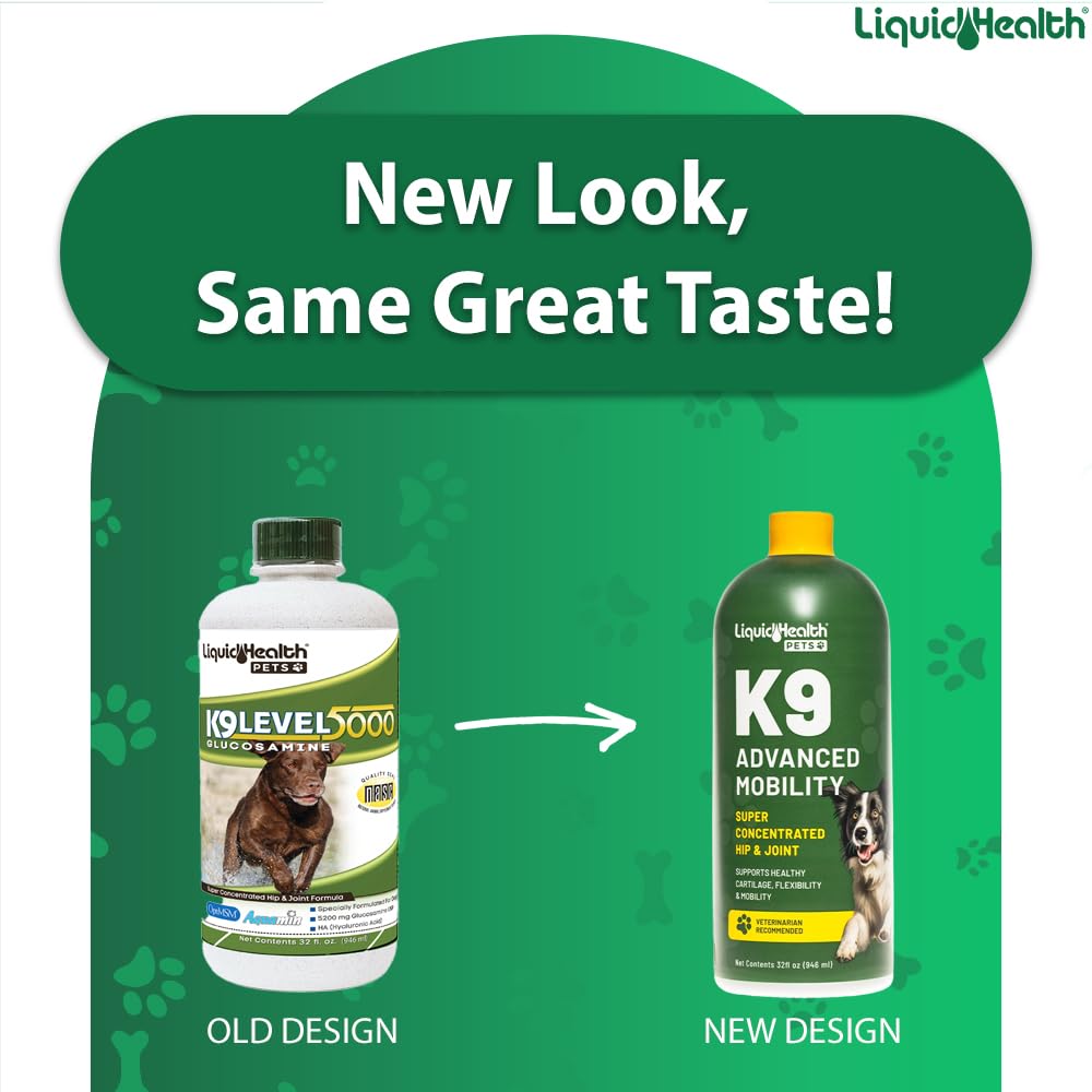 Gouttes LIQUIDHEALTH K9 pour un dosage simple et pratique.