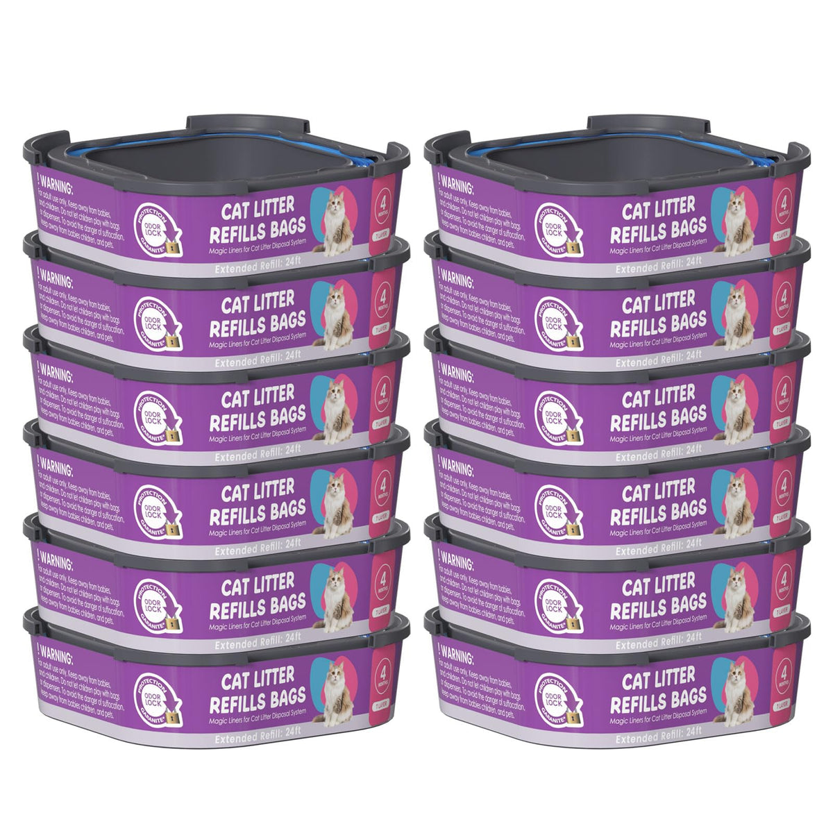 Cartouche Lisyee pour litière chat Cat Genie Standard, remplacement facile et propreté