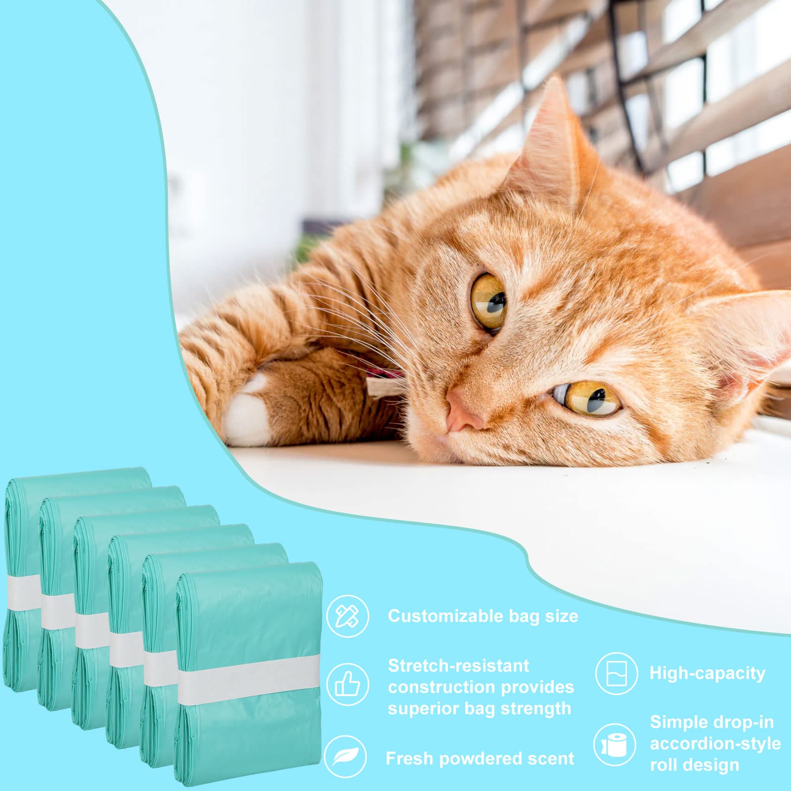 Lisyee pack refills 6 sachets litiere seau, economie et moins de trajets.