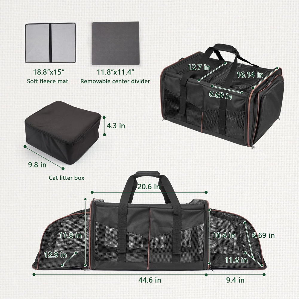 LitaiL transporteur chat extensible offrant un espace supplémentaire et confort.