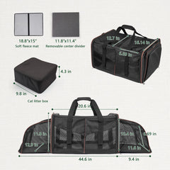 LitaiL transporteur chat extensible offrant un espace supplémentaire et confort.