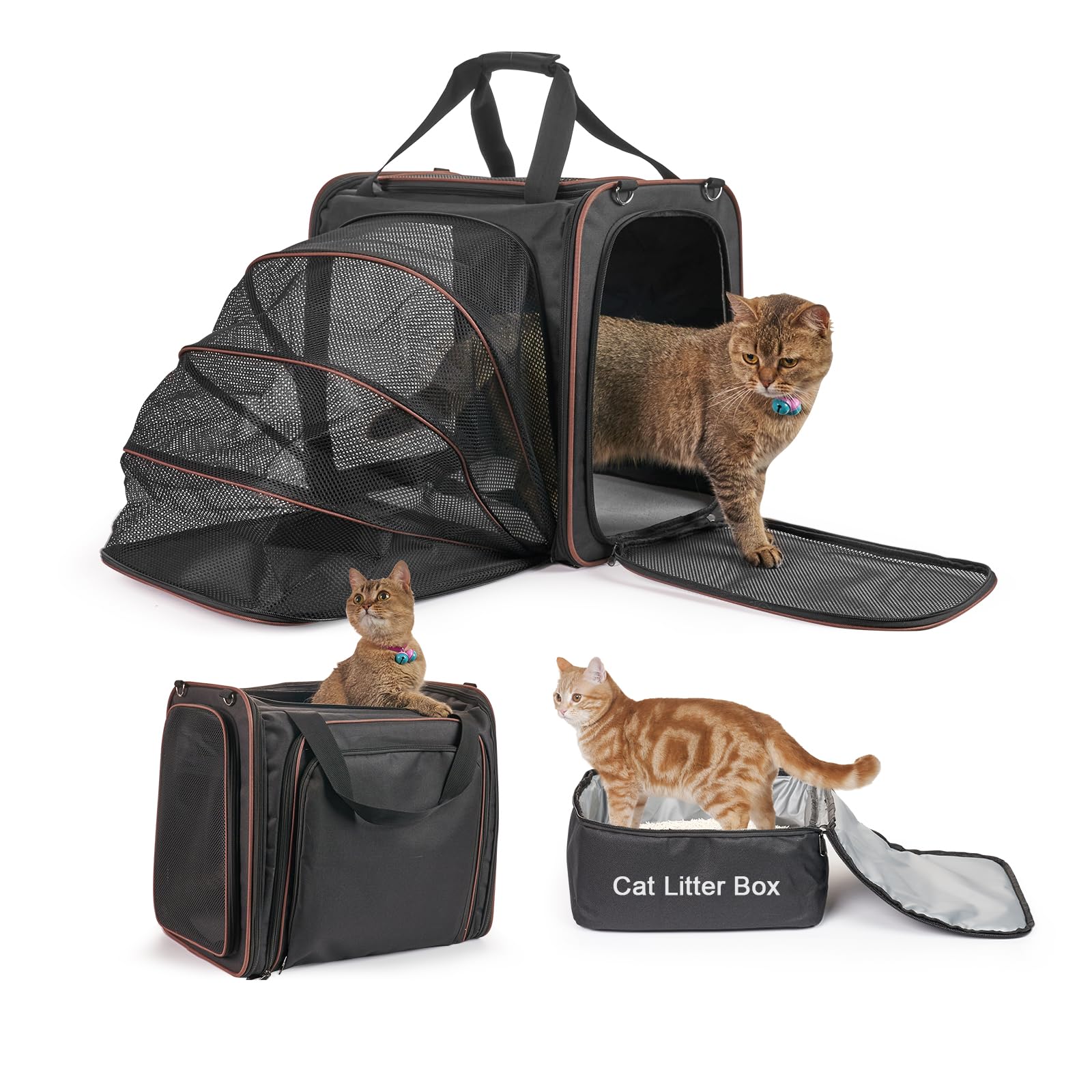 LitaiL porte-chat bac-litiere-integre, pratique pour trajets.