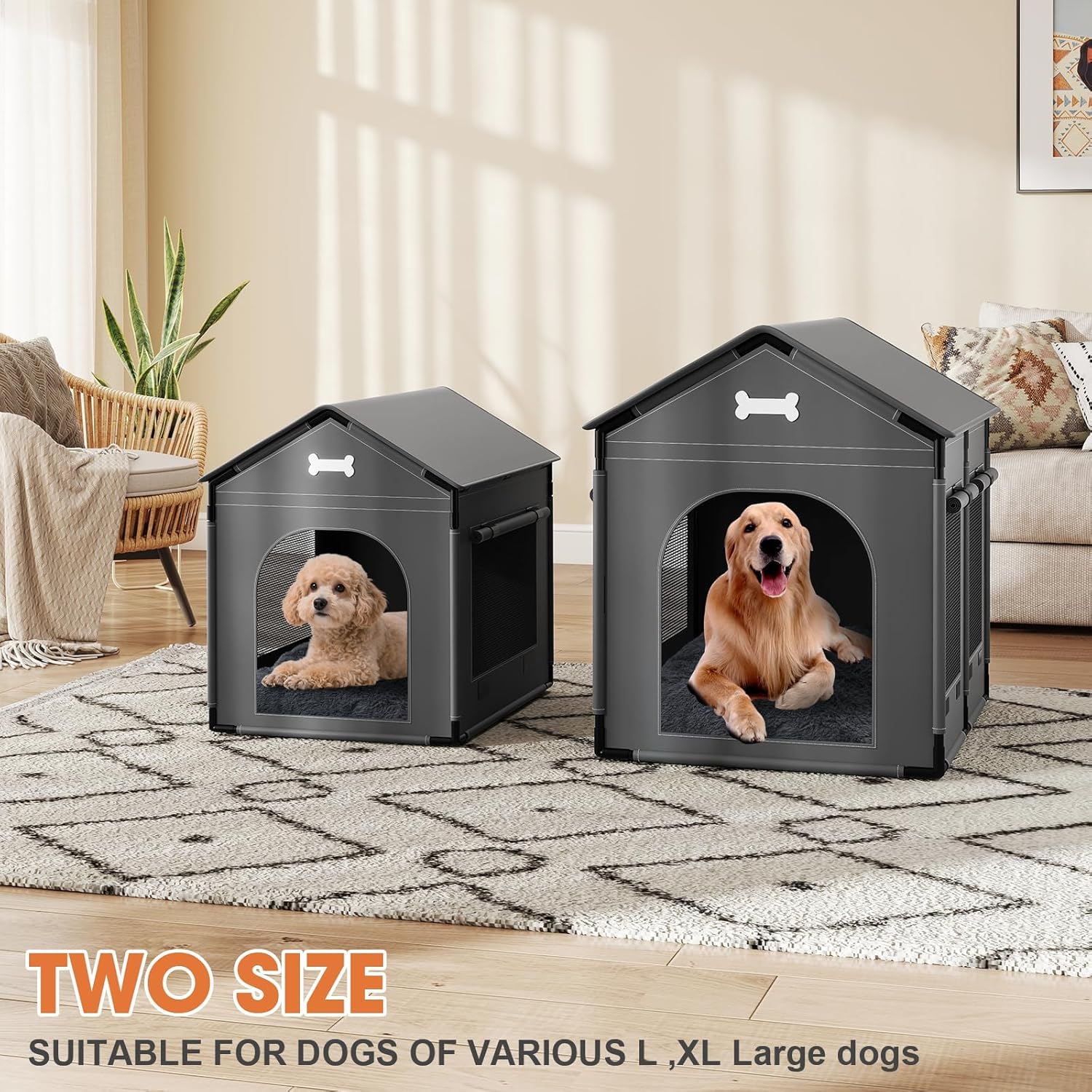 LitaiL maison intérieur chien, assemblage rapide sans vis en moins de 30 minutes.
