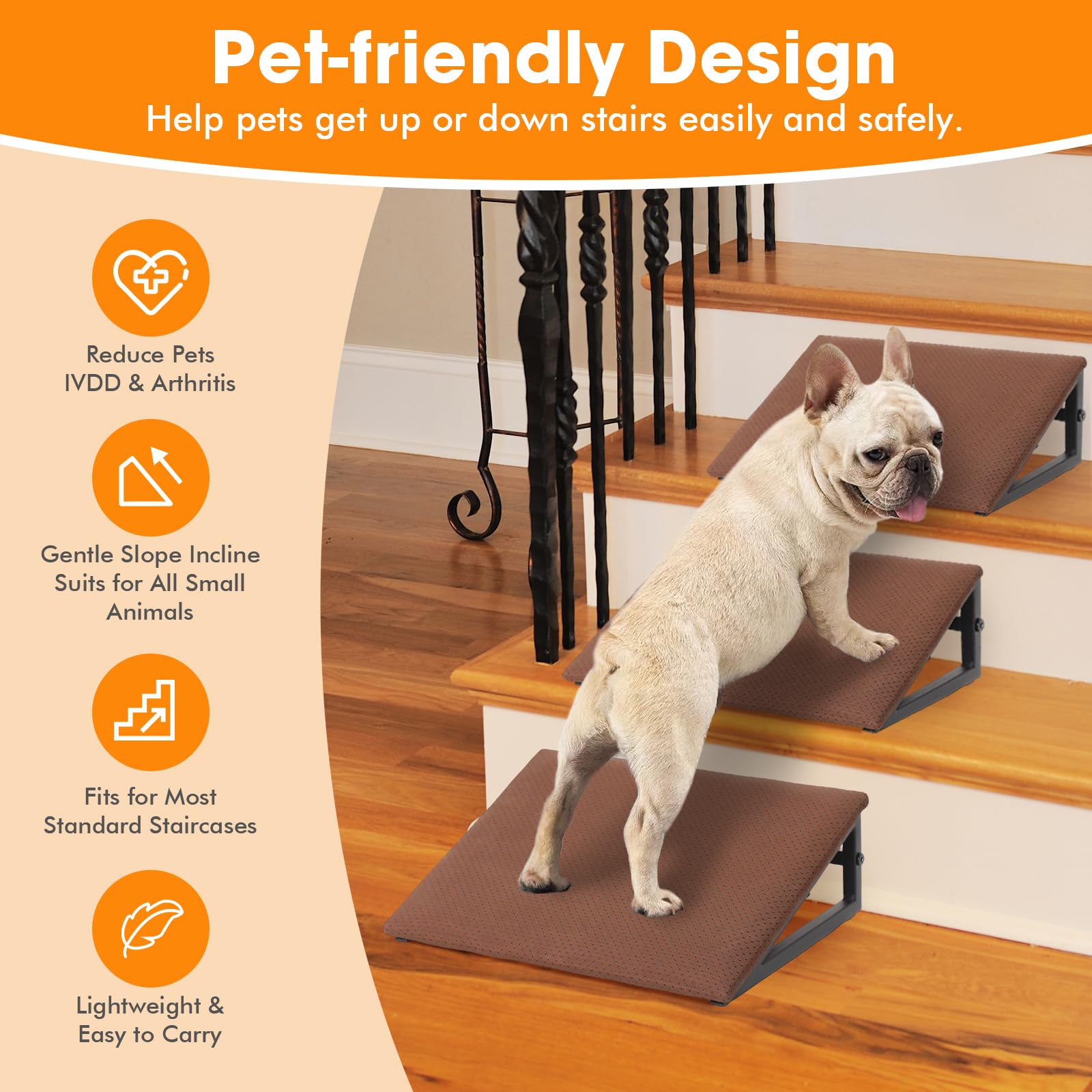 LitaiL rampes chien, pack de 3 pour escalier, installation pratique et flexible.
