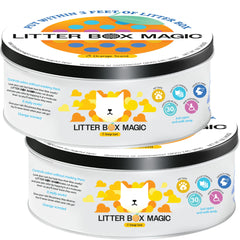 Litter Box Magic gel odorant litière orange en bocal neutralise les odeurs efficacement.