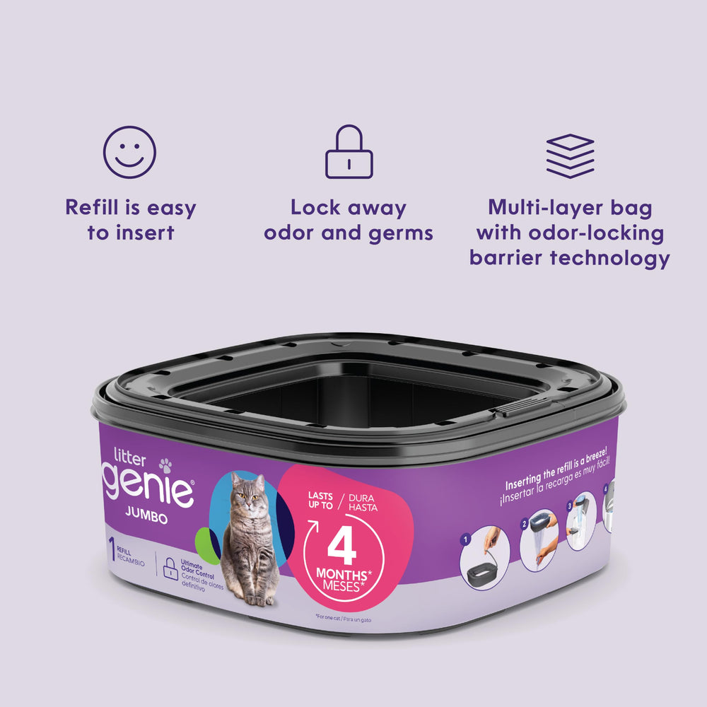 Durée allant jusqu’à quatre mois pour un chat avec Litter Genie.