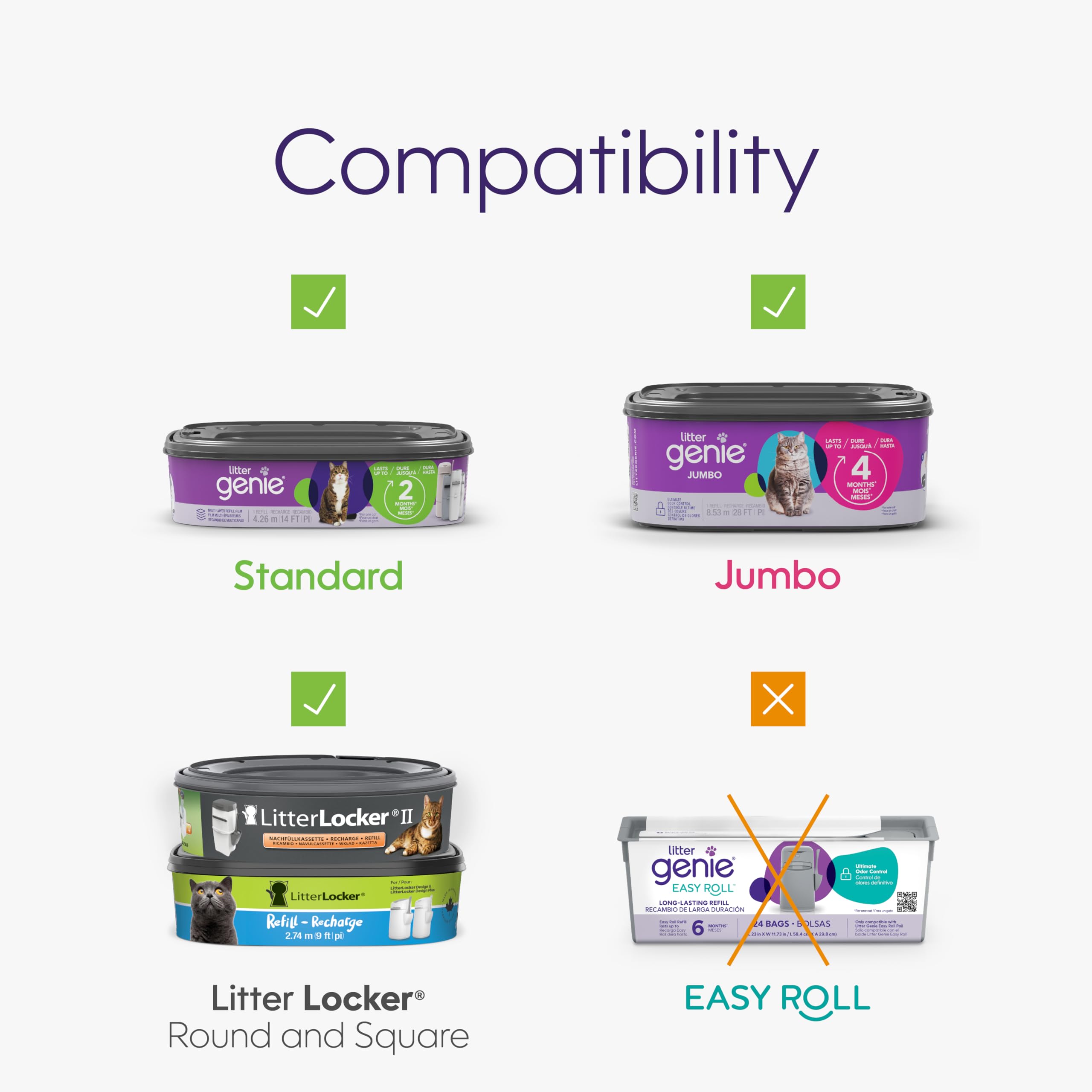 Litter Genie – film flexible de 14 pieds pour un ajustement précis.