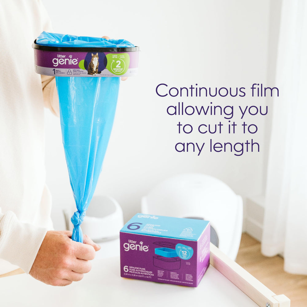 Litter Genie – démonstration d’installation dans le seau à litière.