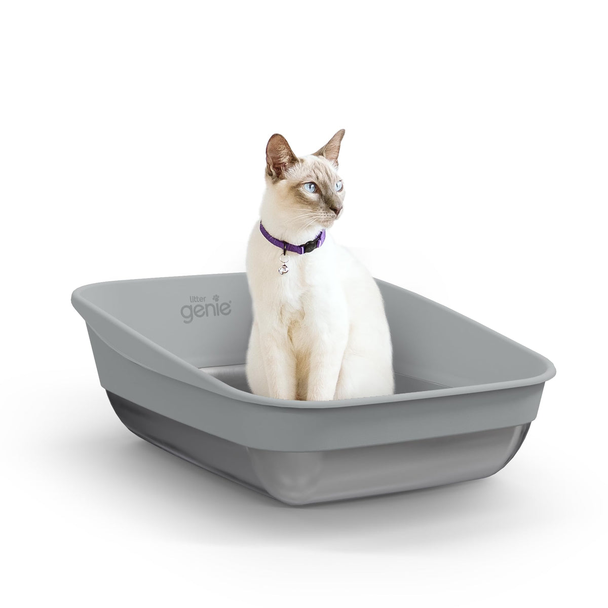 Litter Genie Platinum – base inox, durable et facile à nettoyer.