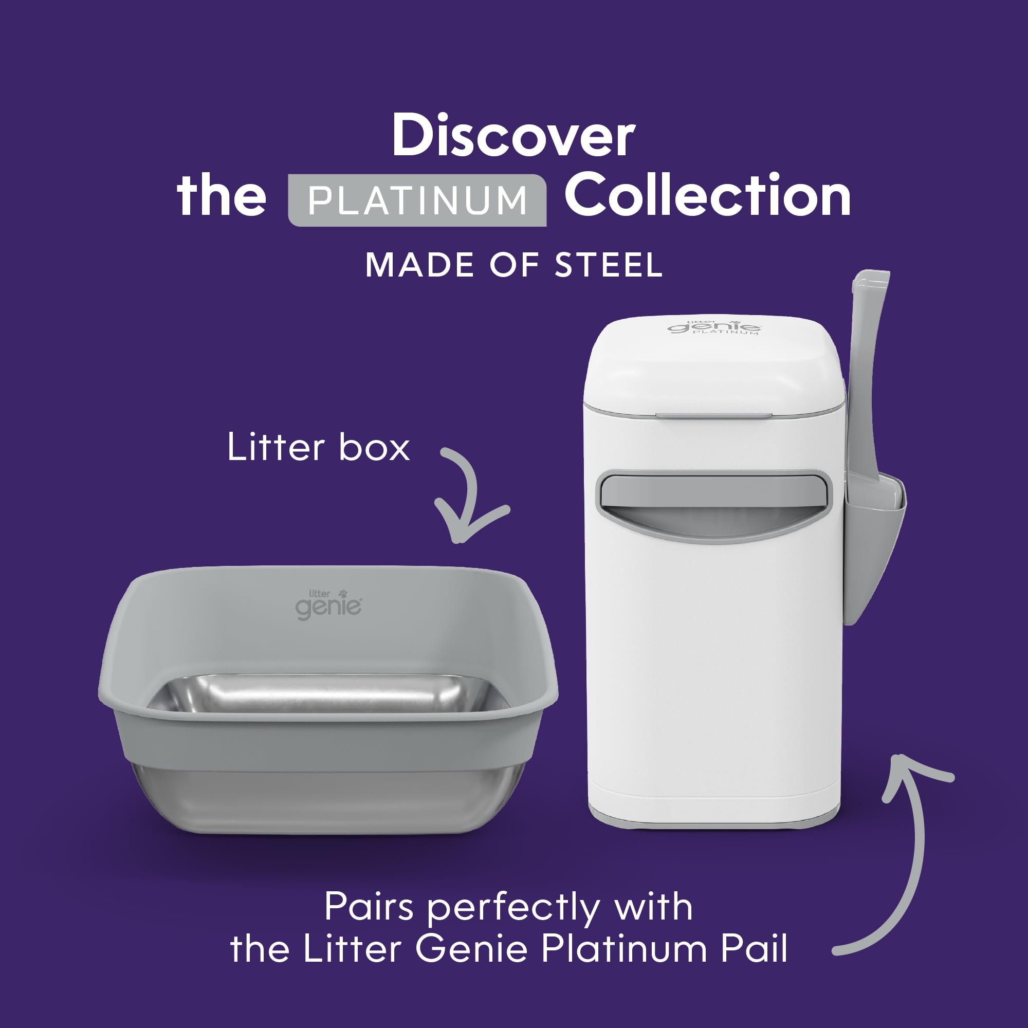 Litter Genie Platinum – design intérieur élégant qui complète votre espace de vie.